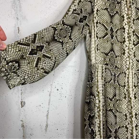 J. Crew Cinched Waist Snakeskin Glendale Dress Size XXS - Picture 4 of 9